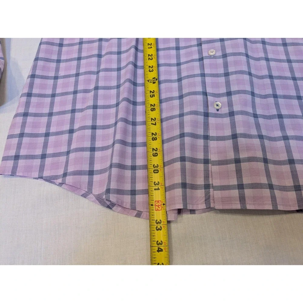Tommy Bahama‎ Shirt Mens 2XL Purple Blue Check IslandZone Button Up Long Sleeve